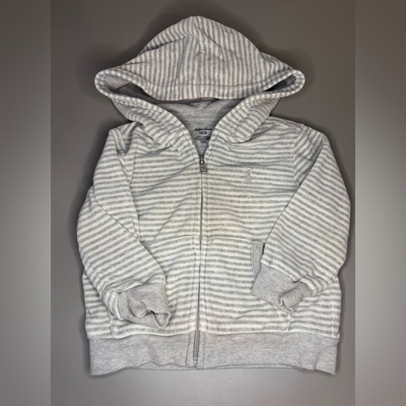 Infant Ralph Lauren Striped Kids Zip Up Hoodie - Picture 1 of 4